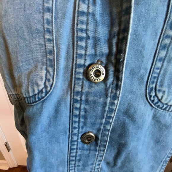 Vintage Harley Davidson denim button down sz XL - Picture 5 of 6